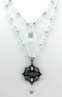 picture-Brushed Silver Faith Necklace